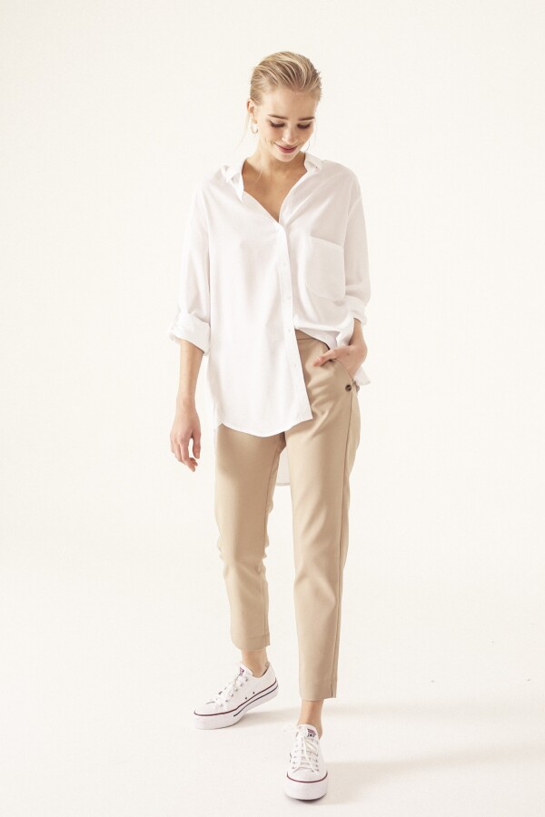 Pantalón Slim Beige Beige