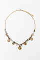 Collar de acero con piedras naturales y dijes dorado