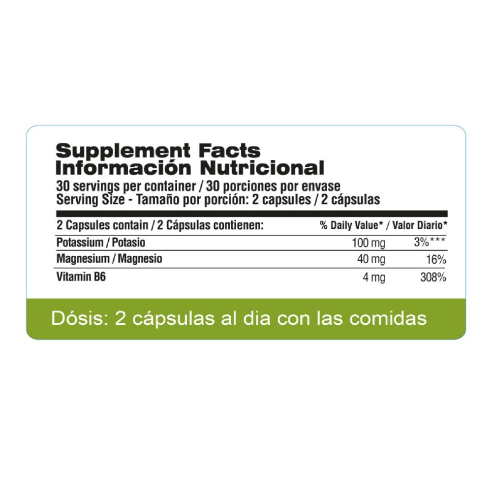 Potassium Complex | Potasio + Magnesio + Vitamina B6 | 60 Cápsulas - Qualivits Potassium Complex | Potasio + Magnesio + Vitamina B6 | 60 Cápsulas - Qualivits