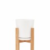 MACETA CERAMICA GRANDE CON SOPORTE BAJA BLANCA