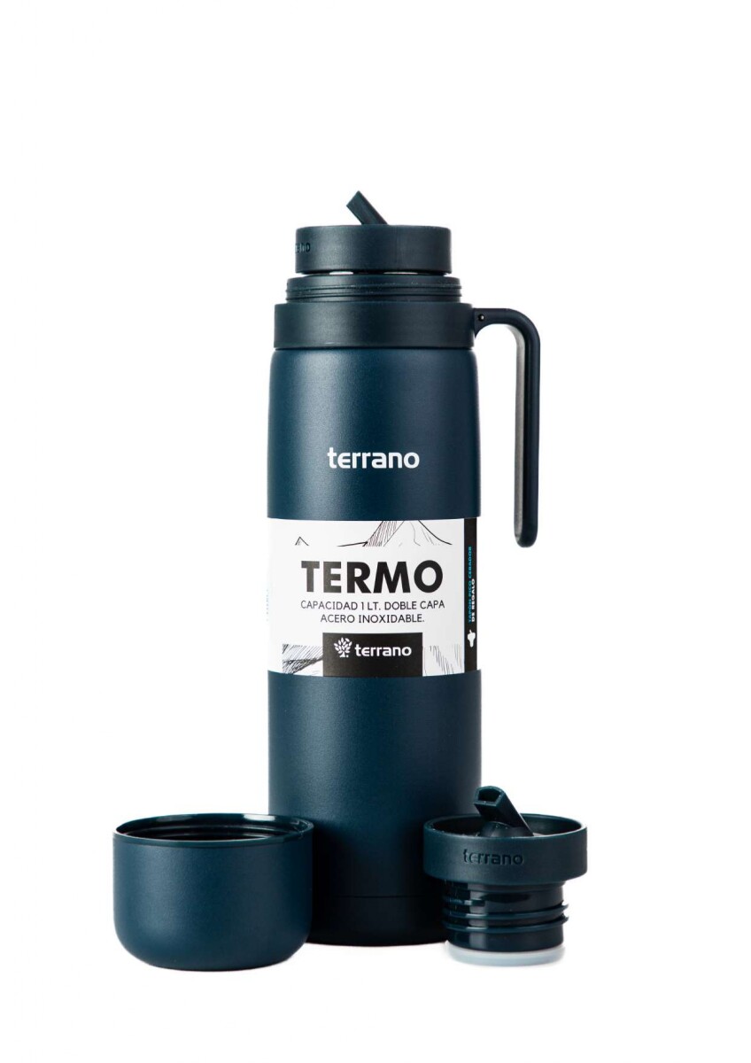 Termo con Manija Color - Azul Opaco 