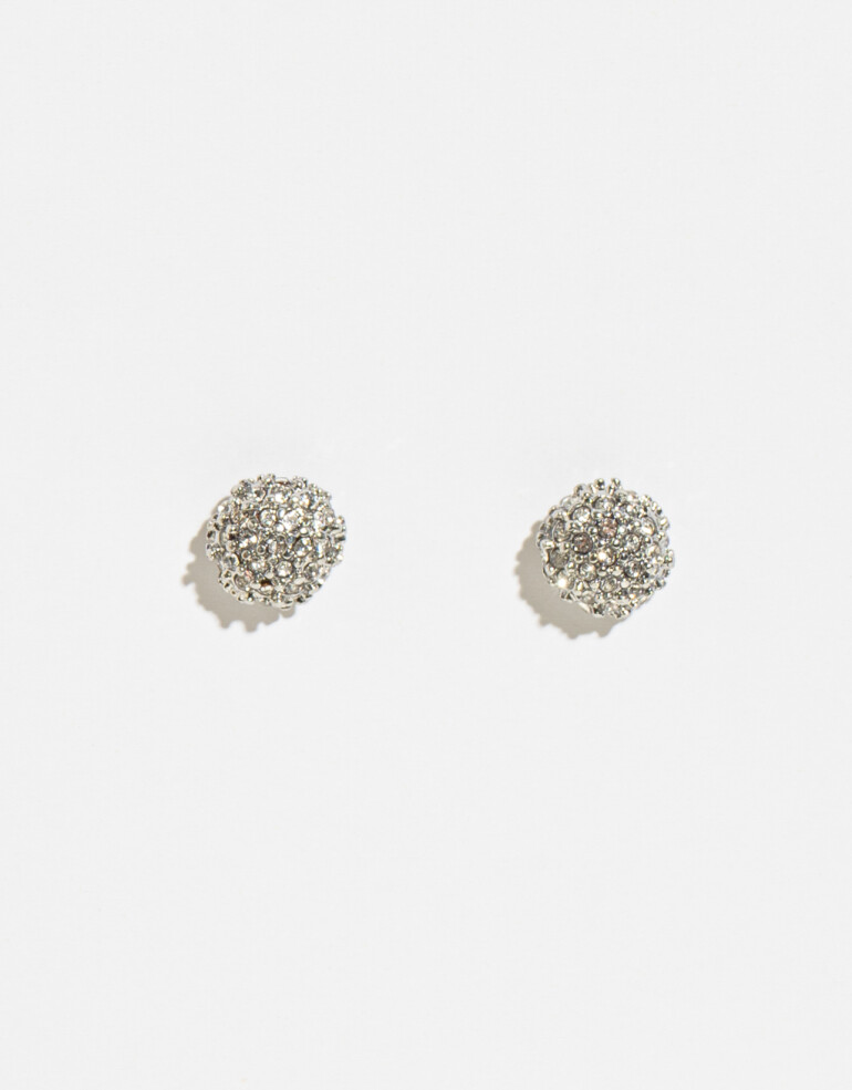 Aros Pasantes Strass Aros Con Strass - Plateado Rodio