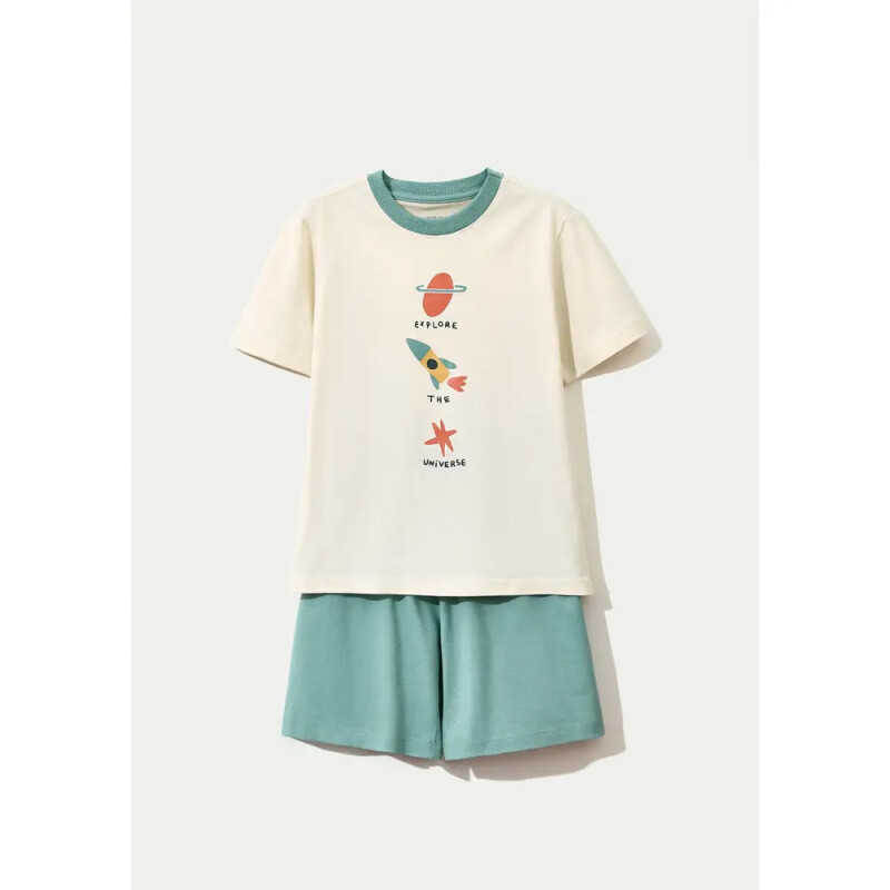 PIJAMA MM MASC CAQUI CLARO/VERDE