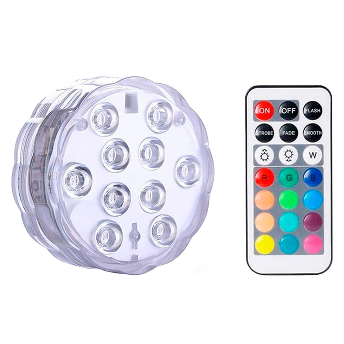 Luz Led Sumergible con Luces de Colores y Control Remoto 