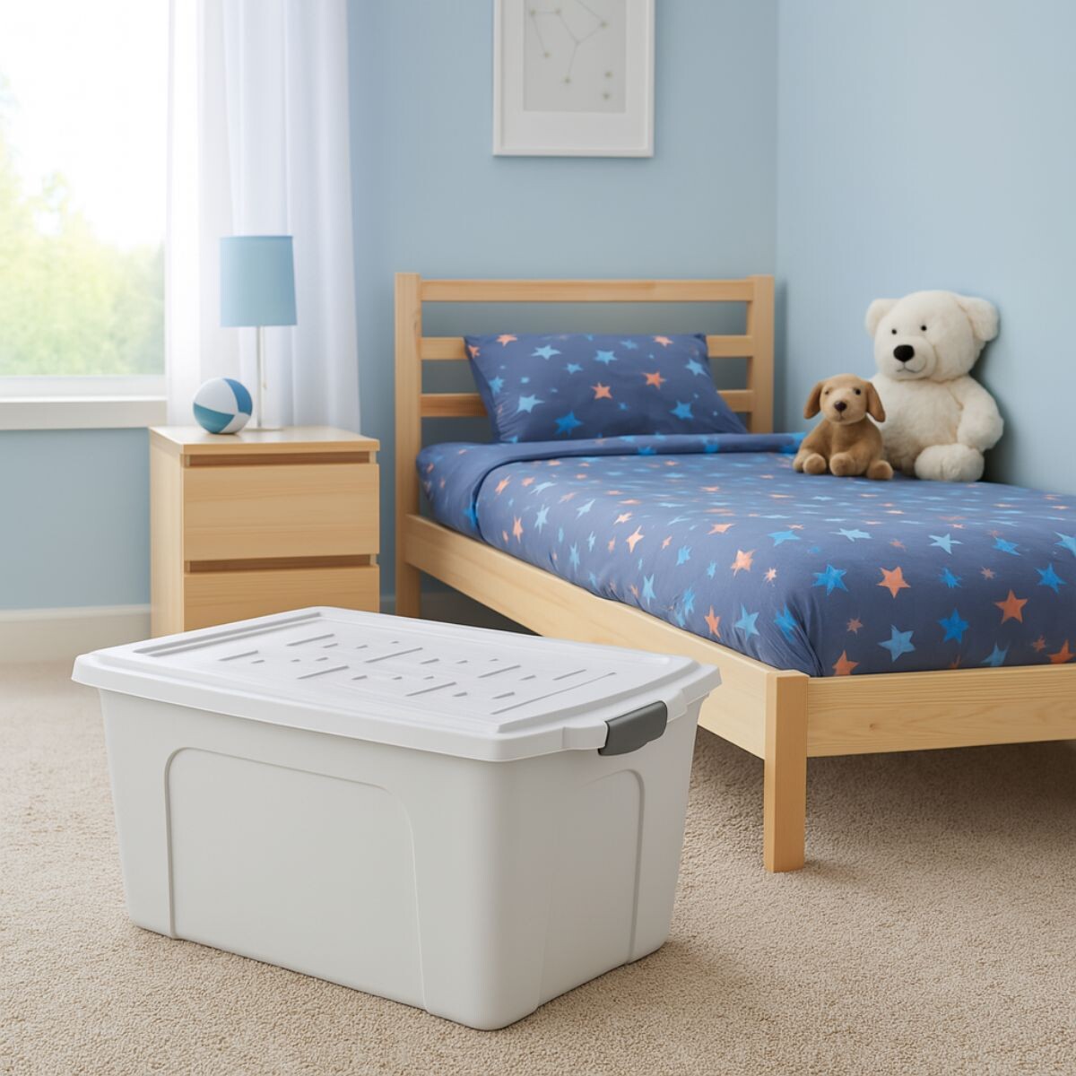 Caja organizadora 70lts con tapa - BLANCO 