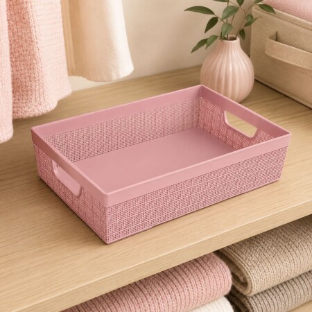 Cesto Canasto organizador Simil Rattan 5,2 litros Rosado Cesto Canasto organizador Simil Rattan 5,2 litros Rosado