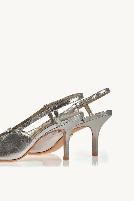 Stiletto Bajo Aurora Plateado