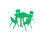 Pack Mesa Infantil Lumax Cuadrada + 4 Sillas Verde