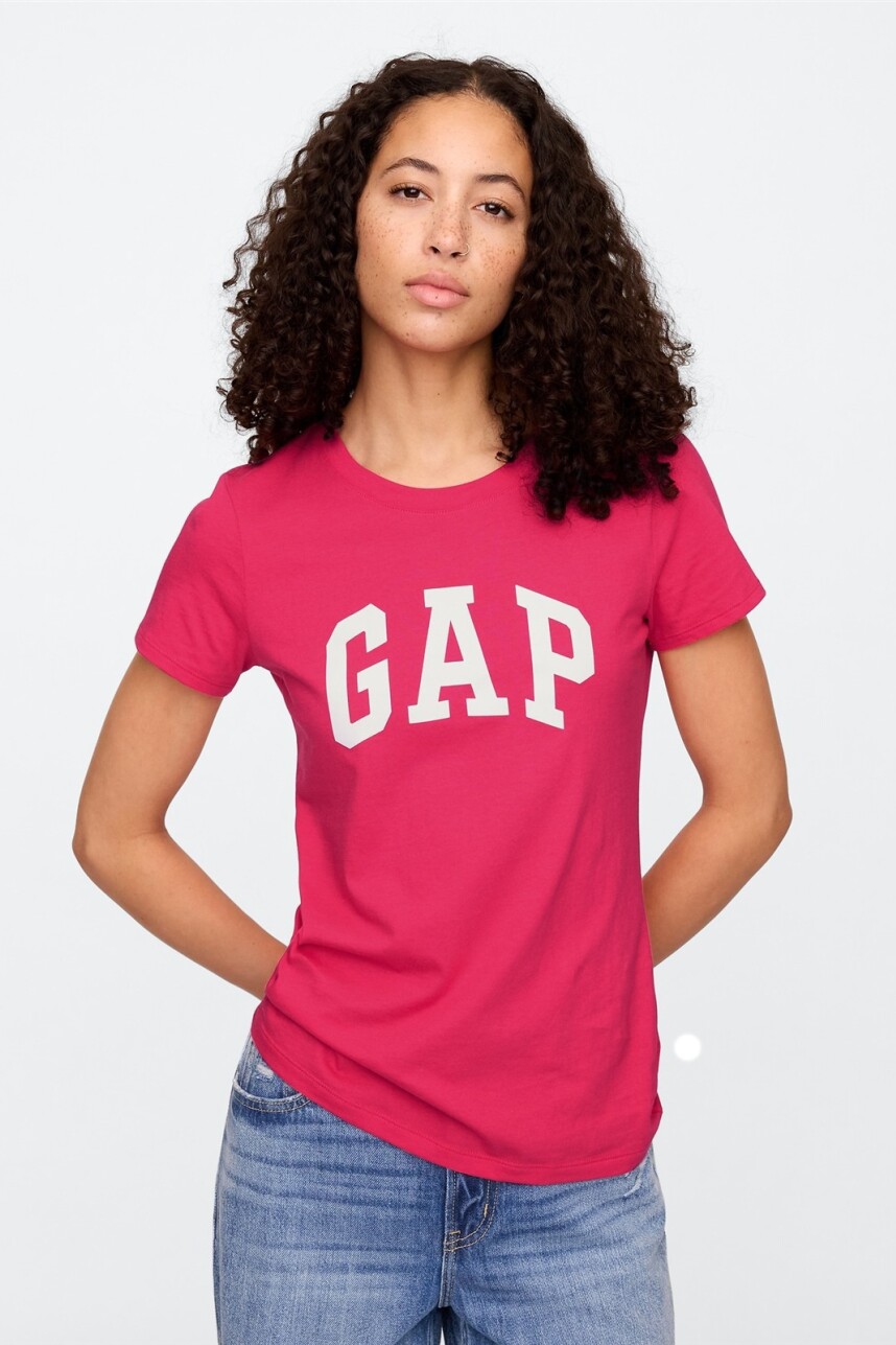 Remera Logo Gap Mujer Raspberry