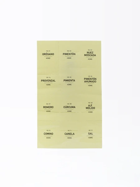STICKERS CONDIMENTOS VINTAGE PACK X 2 BLANCO