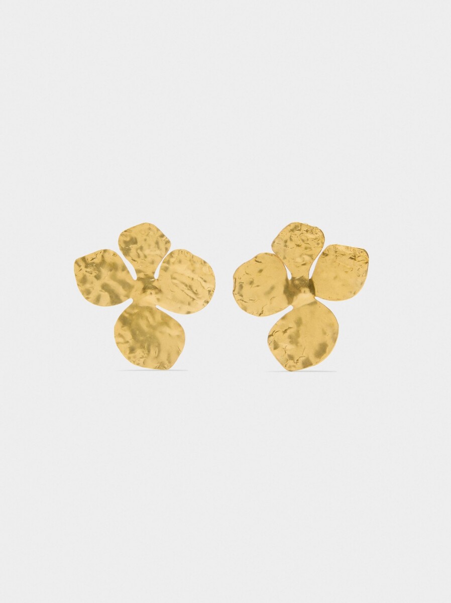 Pendientes Maxi De Flor - dorado 