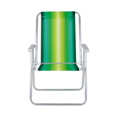 Reposera Silla Alta Plegable en Aluminio Conforto Mor Rayada Verde