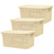 Set x3 Caja simil ratán 4 lts BEIGE