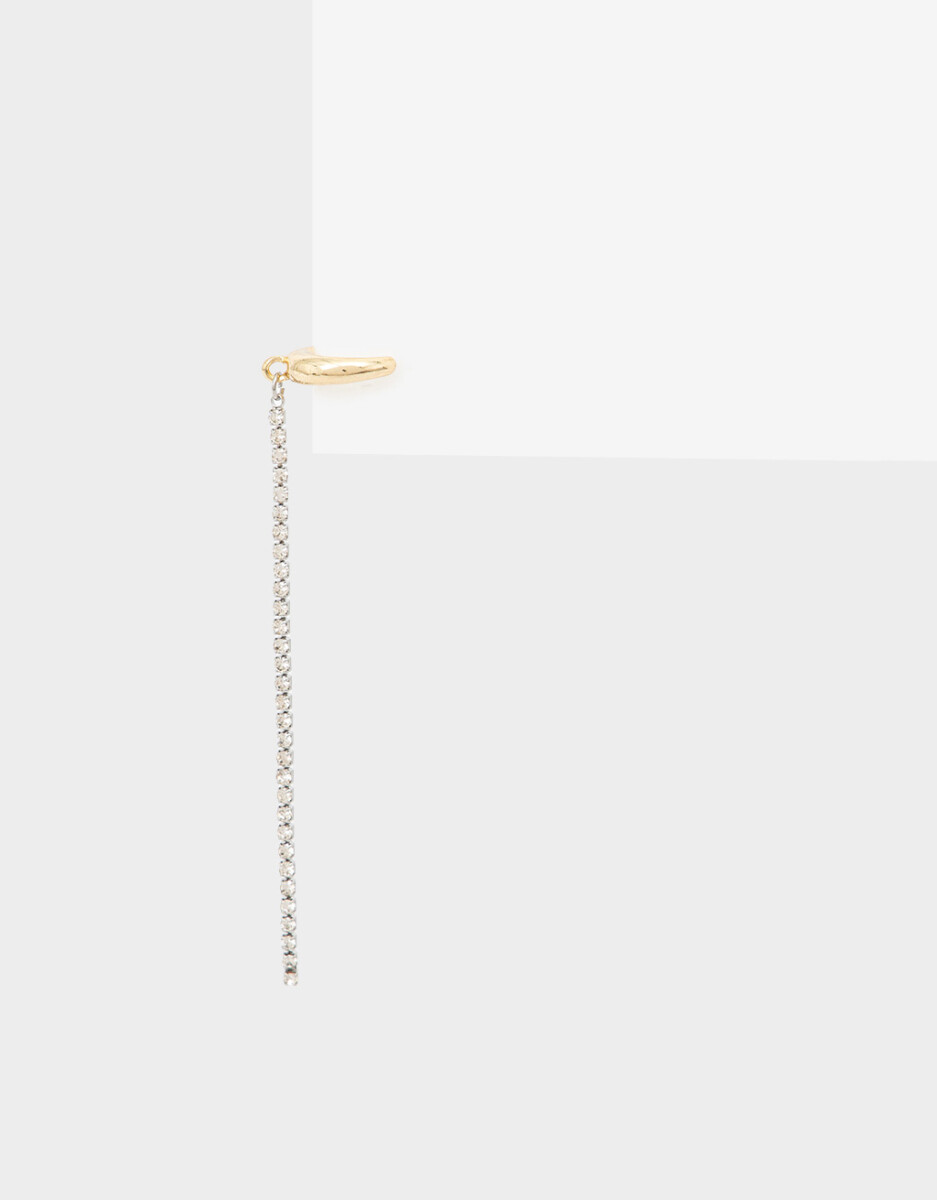 Aro Cuff De Metal Y Strass 