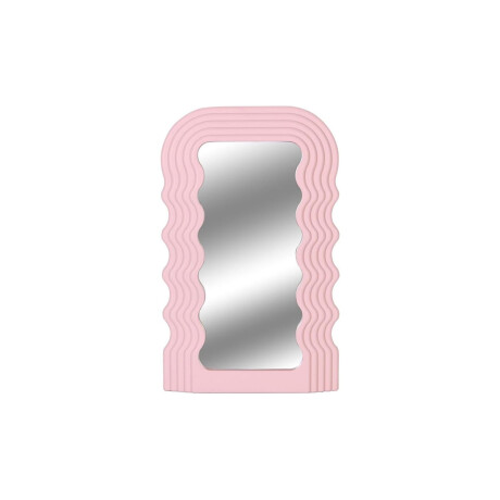 Espejo de tocador con marco en forma de ondas Rosado
