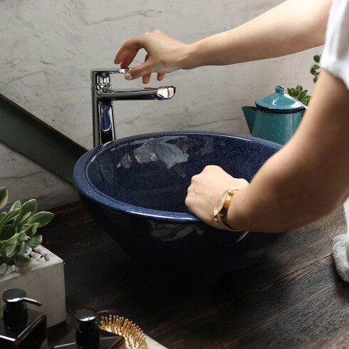 Bacha Redonda De Apoyo Azul Ferrum 000