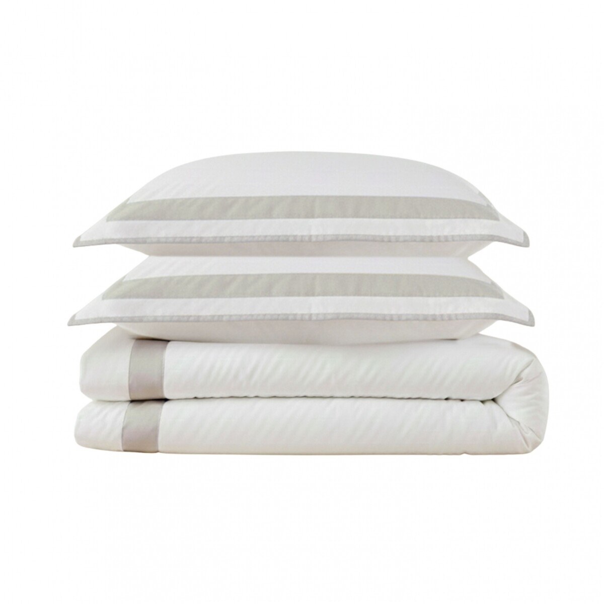 Acolchado Queen 290x250 Finezza 400 hilos - Pilar - Blanco y Gris 