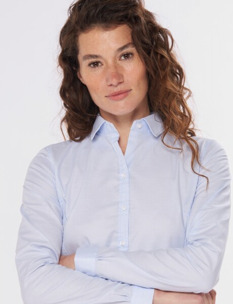 CAMISA LISA OXFORD Celeste