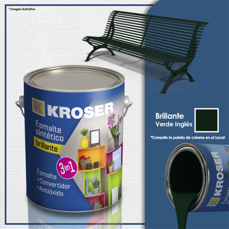 ESMALTE KROSER BRILLANTE 3EN1 VERDE INGLES 1/4L ++ N/a