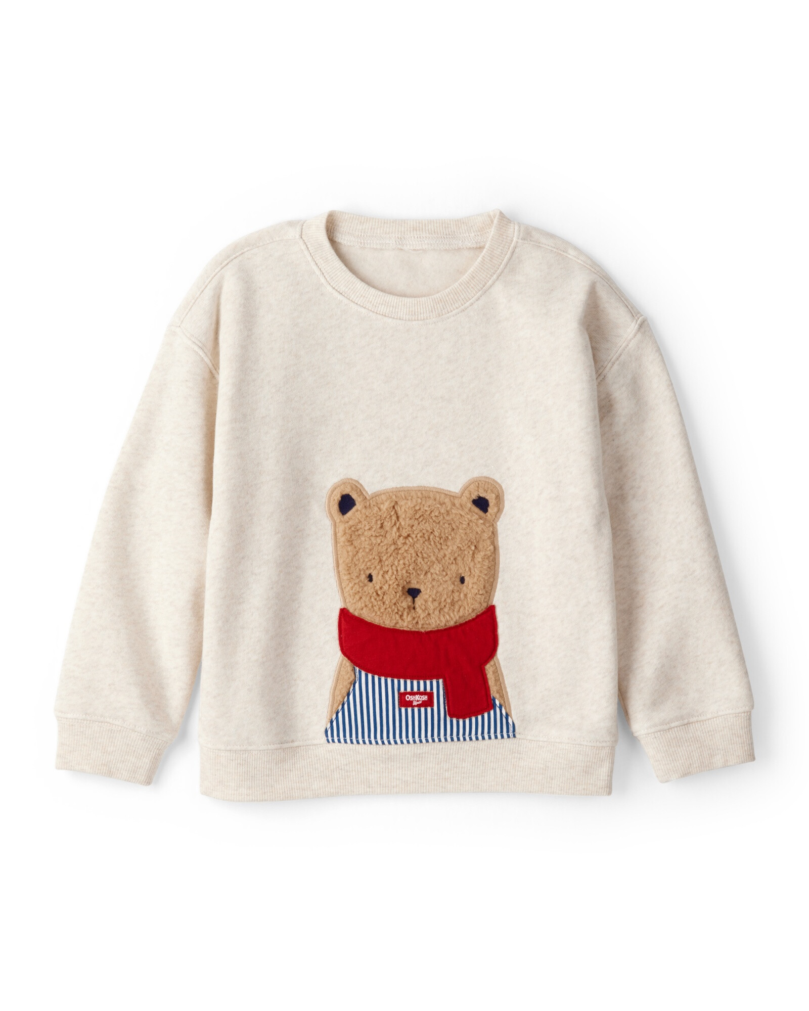 Buzo de algodón con felpa, beige, estampa oso Sin color