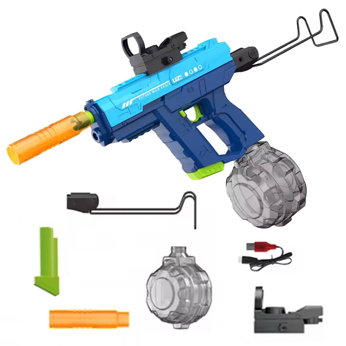 Pistola De Agua Uzi C/mira Eléctrica Automática 