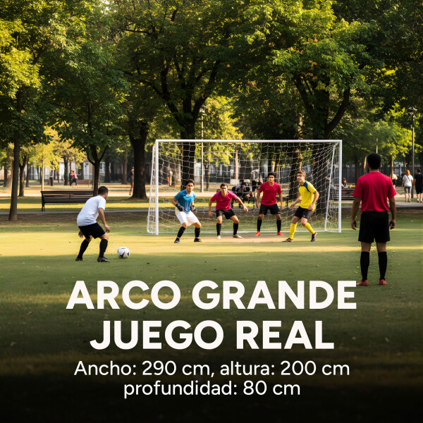 Arco de Fútbol Portería Desarmable Red Metálico 290 x 200cm Color Blanco
