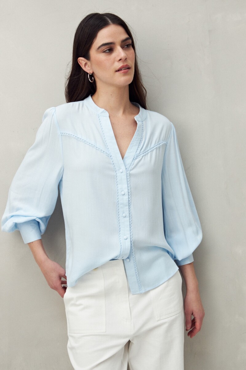 CAMISA BULLE Celeste