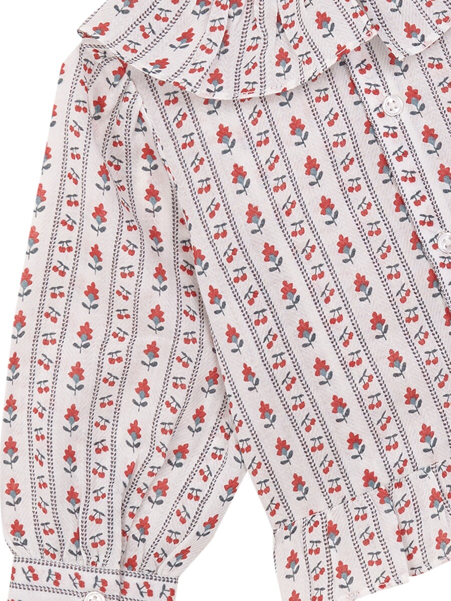 Blusa Con Volantes Rojo