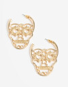 Aros Argollas Halloween Argolla Calavera Halloween - Dorado