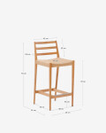 Taburete Analy respaldo madera maciza roble acabado natural y asiento cuerda 70cm FSC 100% Taburete Analy respaldo madera maciza roble acabado natural y asiento cuerda 70cm FSC 100%