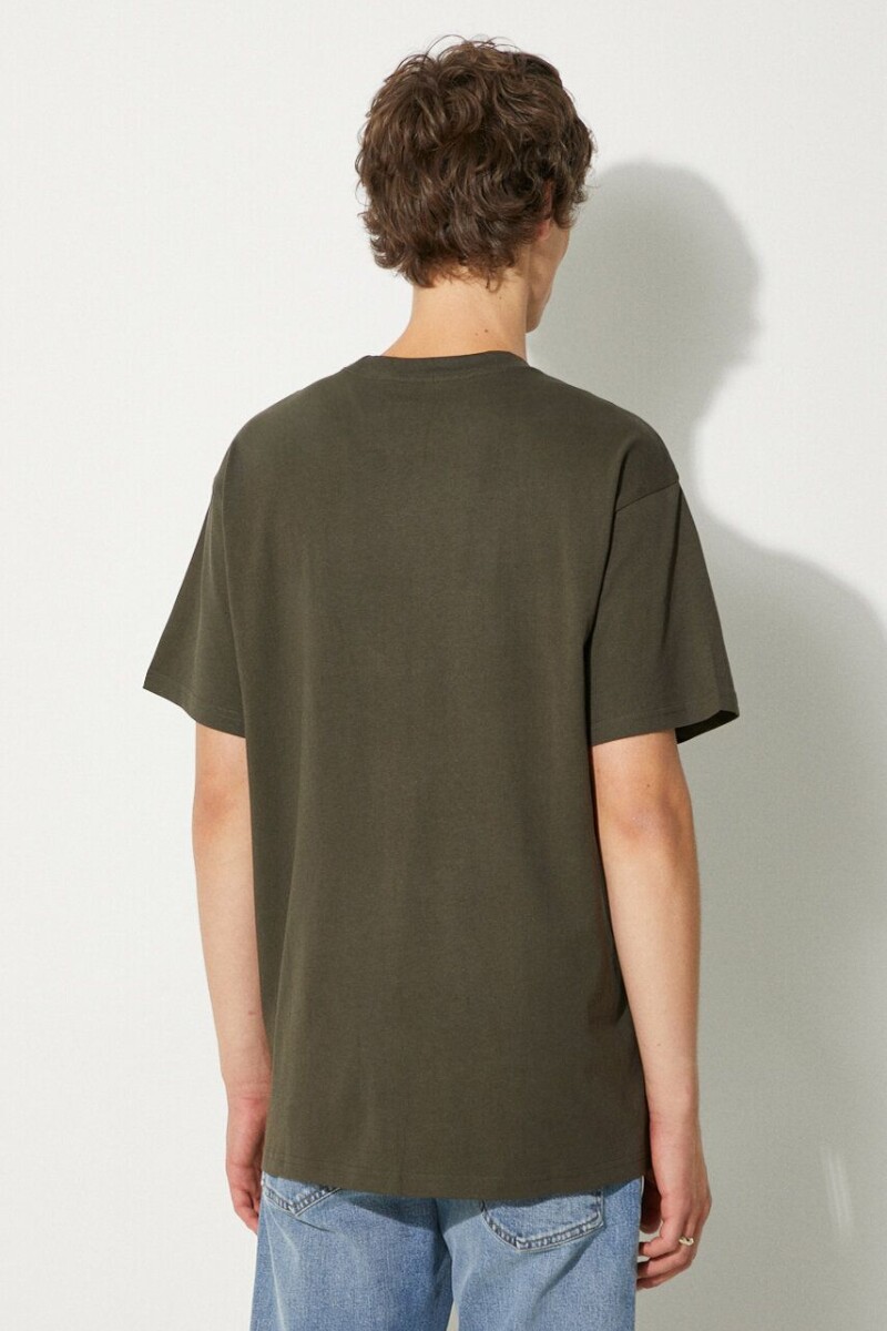 S/S SCRIPT EMBROIDERY T-SHIRT Verde