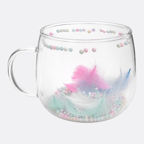 Taza Doble Vidrio Con Flores Modelo 2