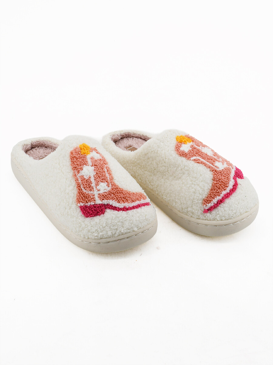PANTUFLA COWGIRL - BLANCO 