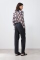 Pantalón recto con tajos negro