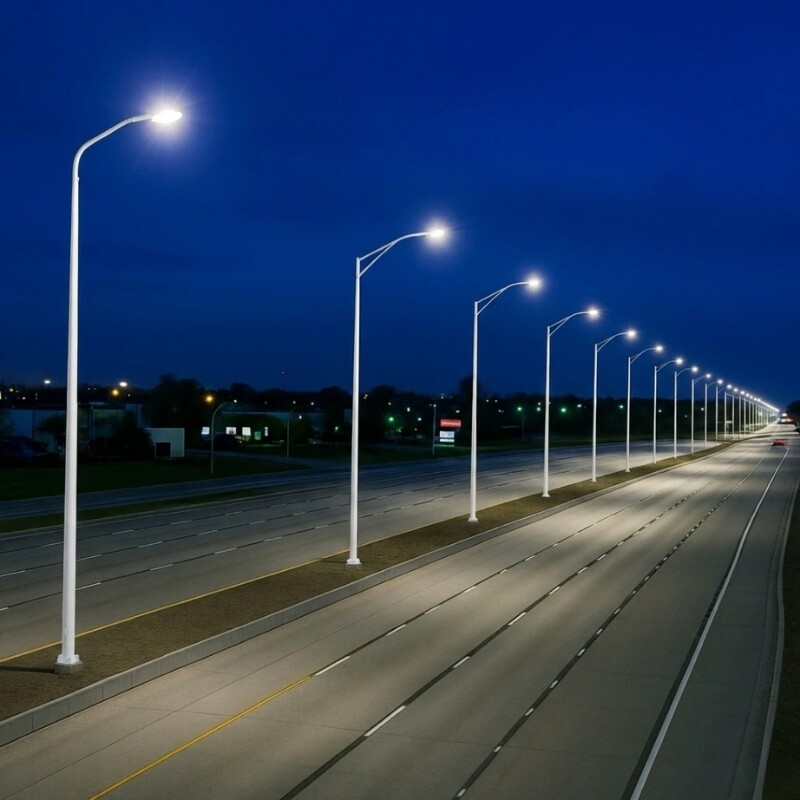 POLE6 Columna 6mt con Brazo Blanca