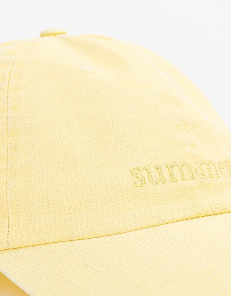 Caps Playa Gorra Canvas Bordada - Amarillo Claro