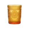 VASO VIDRIO LABRADO 10X8CM SOLES NARANJA Unica