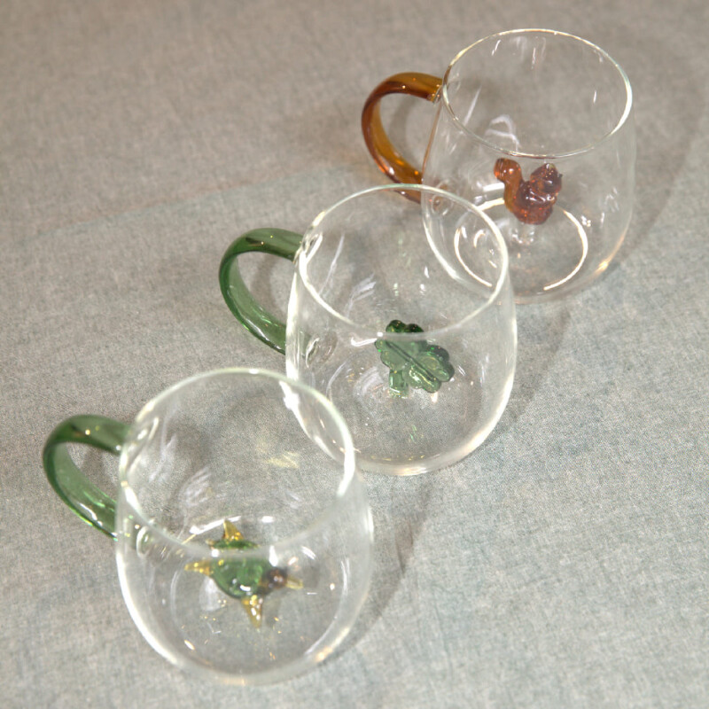 Taza de vidrio con diseño 3D 400ml ardilla