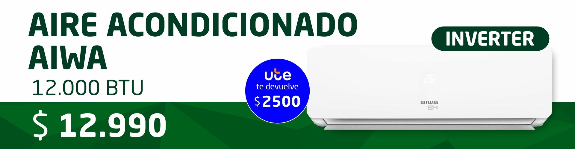 Aire Acondicionado AIWA 12000 inverter