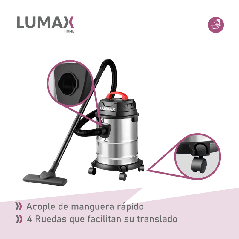 Aspiradora Industrial Lumax 1600w Acero Inox 20l Agua Polvo Aspiradora Industrial Lumax 1600w Acero Inox 20l Agua Polvo