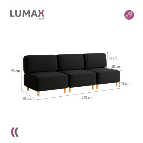 Pack x3 Sillón Modular Lumax de encastre Orebo en caja Negro
