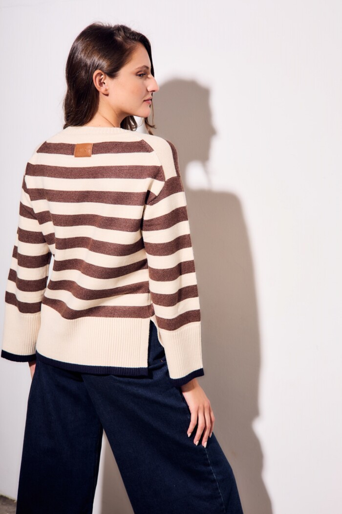 Sweater Rayado Marrón