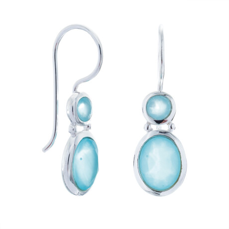 Par de caravanas de plata 925, CALCEDONIA. Par de caravanas de plata 925, CALCEDONIA.