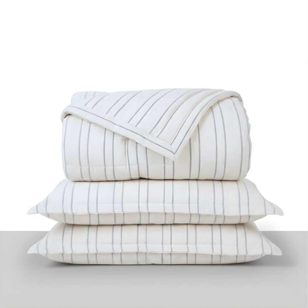 Pack Acolchado + Fundas - 2 Plazas - Naturale Oasis Azul