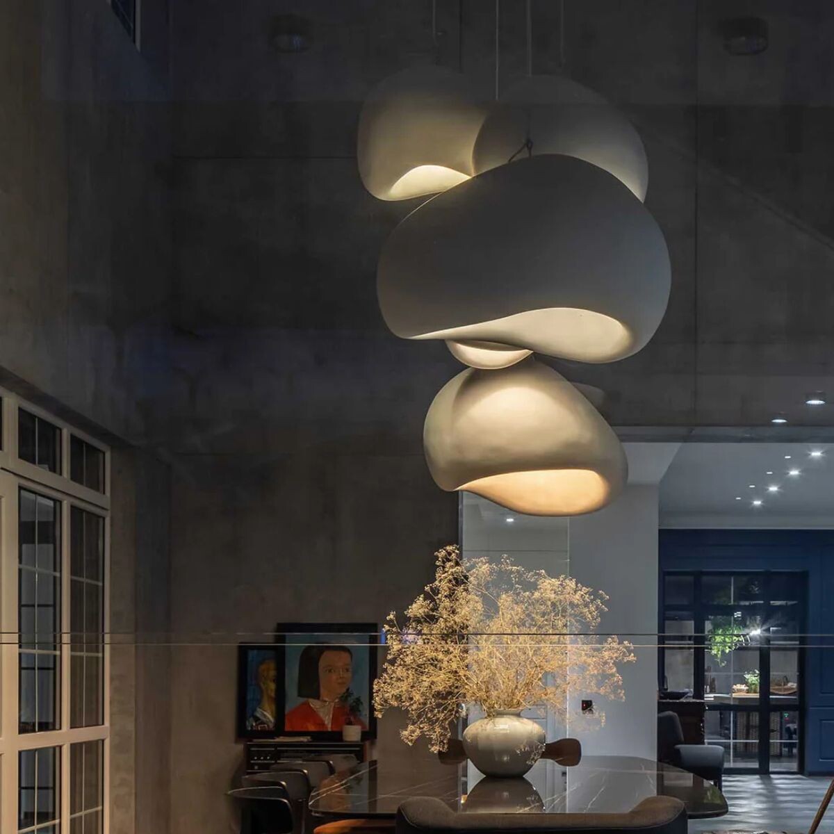 LUMINARIA DE TECHO GREY STONE Gris Large 