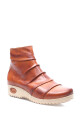 Bota con Pliegues en Empeine Cuero Terracota