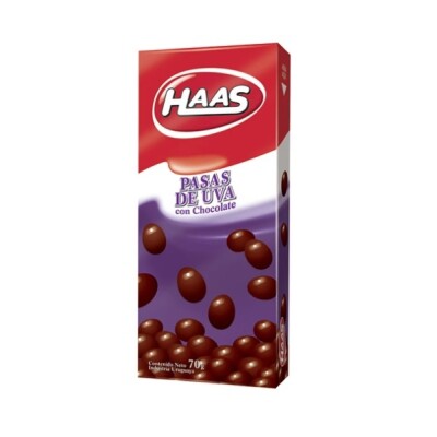 Maní Con Chocolate Y Pasas Haas 70 Grs. Maní Con Chocolate Y Pasas Haas 70 Grs.