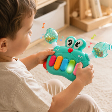 Piano cangrejo con sonidos para niños Verde