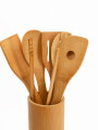 MENAJE BAMBOO CON SOPORTE SET 7 PCS MADERA