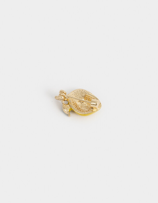 Prendedor Prendedor Limón Con Strass - Dorado